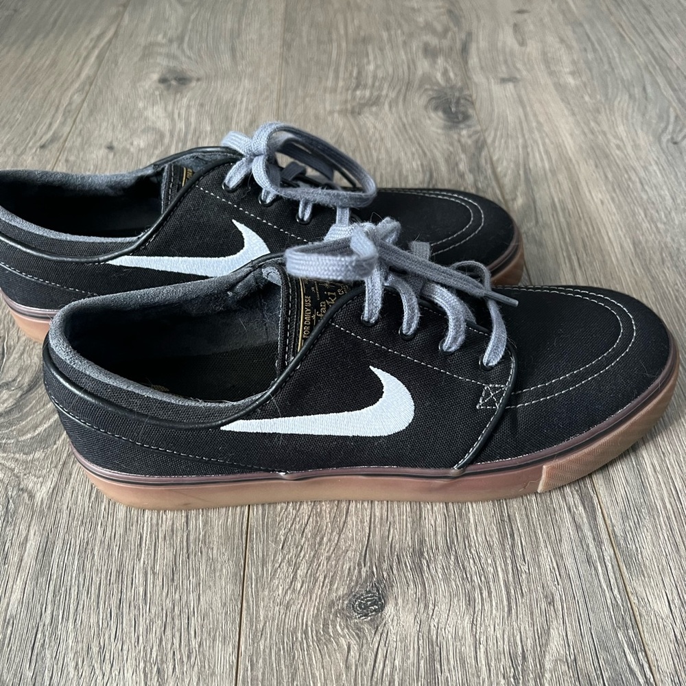 Nike Stefan Janoski Zoom Black Canvas Lace Up Skate Shoes Sneakers, Men’s size 9